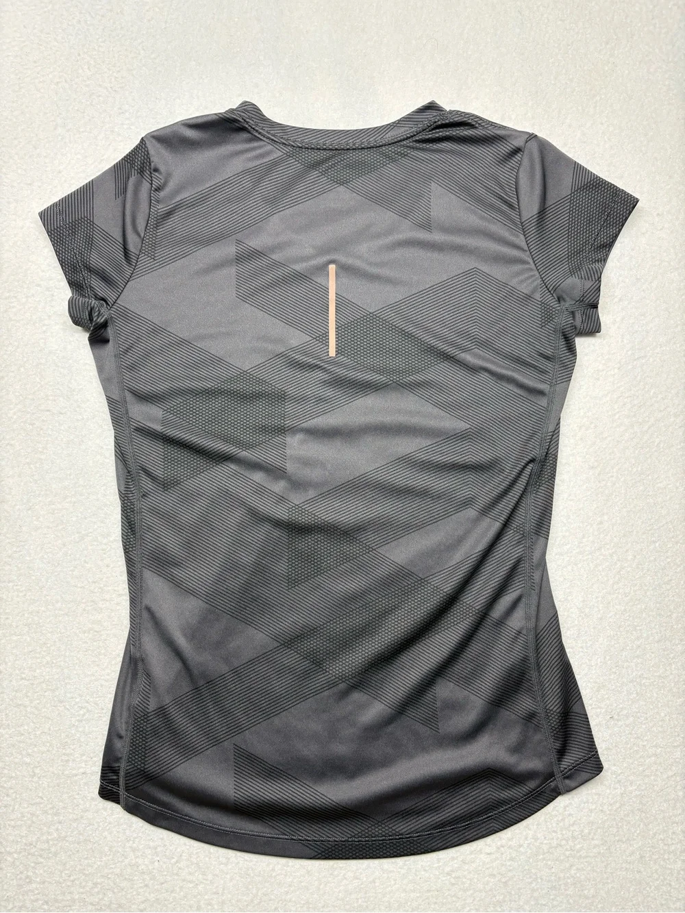 Nike Top Shirt Adult Gray Dri Fit V Neck Short Sleeve Tee Womens Medium